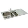 Carron Phoenix Maui 150 1.5 Bowl Stainless Steel Kitchen Sink - Right Hand Drainer - 101.0155.124