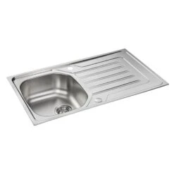 Carron Phoenix Onda 90 1 Bowl Stainless Steel Kitchen Sink - Reversible - 101.0488.562