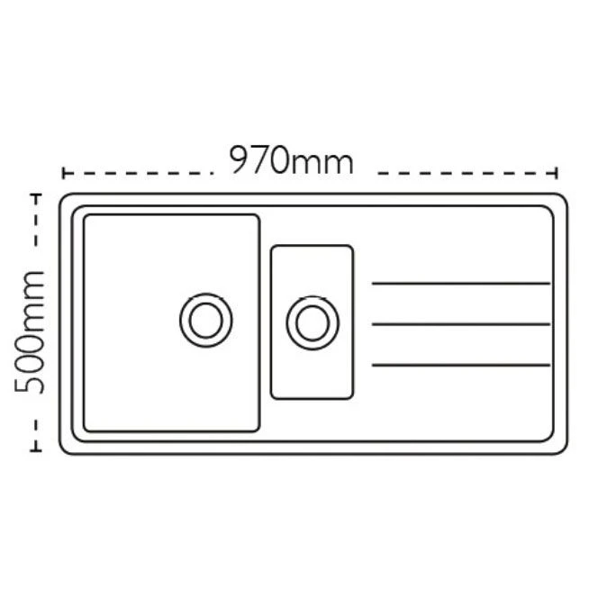 Carron Phoenix Janus 150 1.5 Bowl Synthetic Kitchen Sink - Arctic White - 114.0308.263 2 Carron Phoenix Janus 150 1.5 Bowl Synthetic Kitchen Sink - Arctic White - 114.0308.263 - Image 2