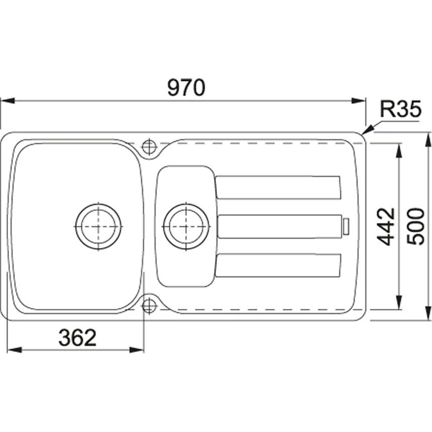 Franke Antea Fragranite 1.5 Bowl Inset Kitchen Sink Reversible AZG 651-97 - Onyx - 114.0532.314 2 Franke Antea Fragranite 1.5 Bowl Inset Kitchen Sink Reversible AZG 651-97 - Onyx - 114.0532.314 - Image 2
