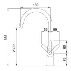 Franke Minerva Original 3-in-1 Manual Kitchen Tap - Chrome - 119.0518.861 6 Franke Minerva Original 3-in-1 Manual Kitchen Tap - Chrome - 119.0518.861 -Home Kitchen 119.0518.861 dimensions2 1