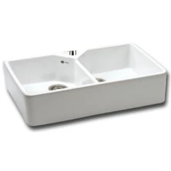 Carron Phoenix Belfast 200 2 Bowl Ceramic Kitchen Sink - 124.0477.749