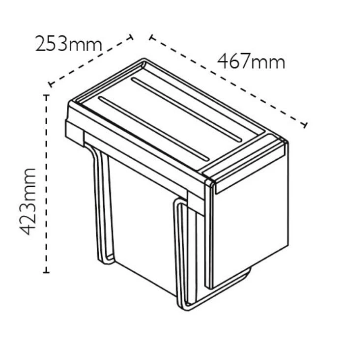 Carron Phoenix Linea 130 Waste Sorter Single Bin - 30 Litre - 134.0204.152 2 Carron Phoenix Linea 130 Waste Sorter Single Bin - 30 Litre - 134.0204.152 - Image 2