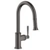 AXOR Montreux Single Lever Kitchen Mixer Tap 180 With Pull Out Spray - Brushed Black Chrome - 16581340