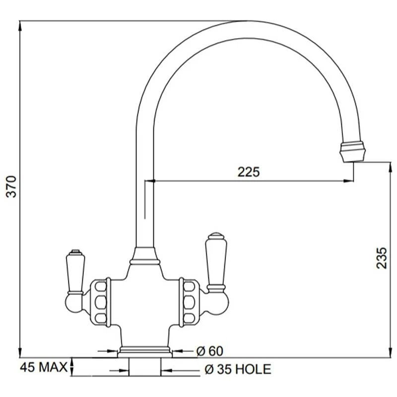 Perrin & Rowe 3-in-1 Hot Water Kitchen Tap - Nickel - 1937NI 4 Perrin & Rowe 3-in-1 Hot Water Kitchen Tap - Nickel - 1937NI - Image 4