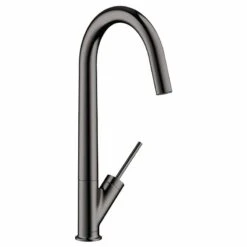 Axor Starck Single Lever Kitchen Mixer 300 With Swivel Spout - Polished Black Chrome - 10822330