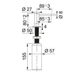 Franke Atlas Neo Soap Dispenser - Stainless Steel - 112.0625.483 -Home Kitchen 1 1 112.0625.483 dimensions