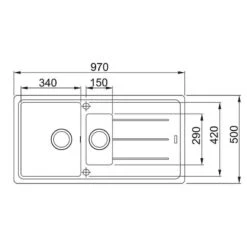 Franke Basis 1.5 Bowl Fragranite Inset Sink Reversible BFG 651 - Onyx Black- 114.0253.258 6 Franke Basis 1.5 Bowl Fragranite Inset Sink Reversible BFG 651 - Onyx Black- 114.0253.258 -Home Kitchen 1 1 114.0253.258 2