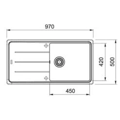 Franke Basis 1 Bowl Fragranite Inset Sink Reversible BFG 611-97 - Onyx Black - 114.0284.679 -Home Kitchen 1 1 114.0284.679 2