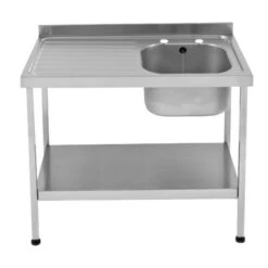 KWC DVS 1 Bowl Mini Catering Sink 1200mm Wide With Left Hand Drainer E20603L - 214.0000.016