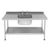 KWC DVS 1 Bowl Mini Catering Sink 1500mm Wide With 2 Drainer E20604N - 214.0000.020