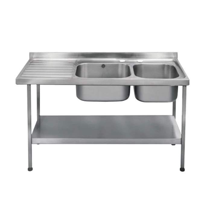 KWC DVS 2 Bowl Mini Catering Sink 1500mm Wide With Left Drainer E20606L - 214.0000.030 1 KWC DVS 2 Bowl Mini Catering Sink 1500mm Wide With Left Drainer E20606L - 214.0000.030
