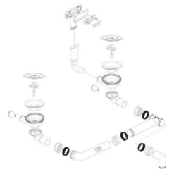 Blanco InFino Fitting Set 2x3,5" Without Pop-Up Control C-Overflow - 234488
