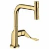Axor Citterio Single Lever Kitchen Mixer Select 230 2 Jet With Pull-Out Spray - Polished Gold Optic - 39862990
