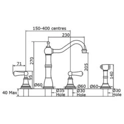 Perrin & Rowe Alsace Kitchen Mixer With Lever Handles And Rinse - Nickel - 4776NI 5 Perrin & Rowe Alsace Kitchen Mixer With Lever Handles And Rinse - Nickel - 4776NI -Home Kitchen 4 7 4776ni 2