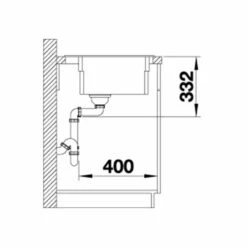 Blanco ETAGON 6 Silgranit 1 Bowl Inset Kitchen Sink With Manual InFino Waste - Black - 525890 -Home Kitchen 5 2 524539 dimensions1