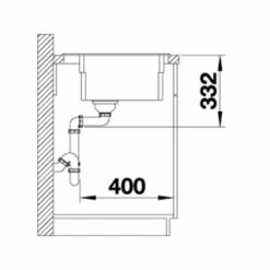 Blanco ETAGON 6 Silgranit 1 Bowl Inset Kitchen Sink With Manual InFino Waste - Coffee - 524548 -Home Kitchen 5 2 524548 dimensions1