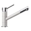 Blanco KANO Single Lever Silgranit-Look Dual Finish Kitchen Tap - White/Chrome - 525030