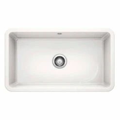 Blanco VILLAE Farmhouse Ceramic 1 Bowl Kitchen Sink - Crystal White - 525163