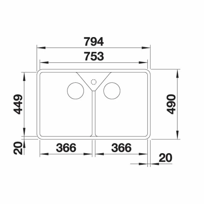 Blanco VILLAE Farmhouse Ceramic 2 Bowl Kitchen Sink - Crystal White - 525164 2 Blanco VILLAE Farmhouse Ceramic 2 Bowl Kitchen Sink - Crystal White - 525164 - Image 2