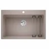 Blanco ETAGON 8 Silgranit 1 Bowl Inset Kitchen Sink With Manual InFino Waste - Tartufo - 525194