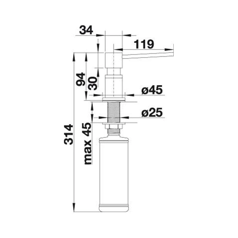 Blanco LATO Brass Galvanic Soap Dispenser - Chrome - 525808 3 Blanco LATO Brass Galvanic Soap Dispenser - Chrome - 525808 - Image 3