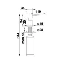 Blanco LATO Brass PVD Soap Dispenser - Stainless Steel - 525809 -Home Kitchen 5 2 525809 3
