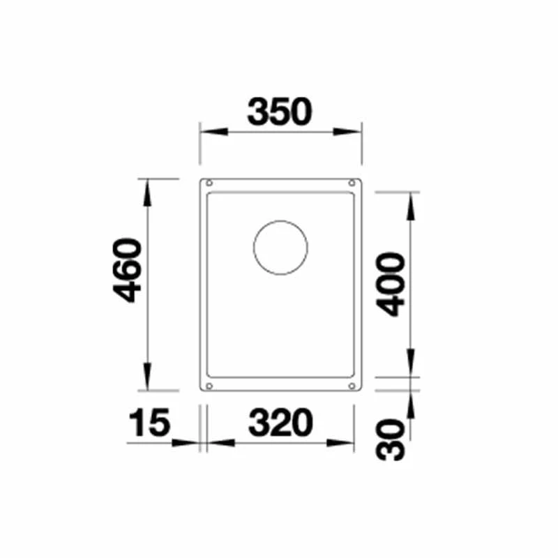 Blanco SUBLINE 320-U Silgranit 1 Bowl Undermount Kitchen Sink With Manual InFino Waste - Black - 525983 2 Blanco SUBLINE 320-U Silgranit 1 Bowl Undermount Kitchen Sink With Manual InFino Waste - Black - 525983 - Image 2