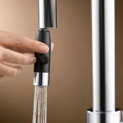 Blanco CARENA-S Vario Pull-Out Spray Silgranit-Look Dual Finish Kitchen Tap - Black/Chrome - 526172 -Home Kitchen 5 2 526172 4