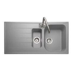 Rangemaster Amethyst 1.5 Bowl Igneous Granite Kitchen Sink - Dove Grey - AME1052DG/