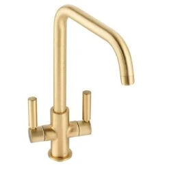 Abode Globe Quad Monobloc Contemporary Kitchen Mixer Tap Brushed Brass - AT2144