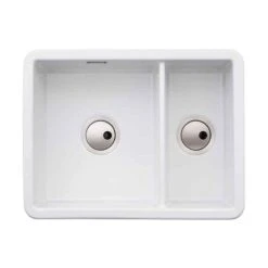 Abode Sandon 1.5 Bowl Ceramic Kitchen Sink - White - AW1033