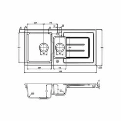 Abode Acton 1.5 Bowl Ceramic Kitchen Sink - White - AW1041 5 Abode Acton 1.5 Bowl Ceramic Kitchen Sink - White - AW1041 -Home Kitchen a w aw1041 2
