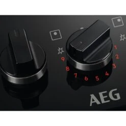 AEG IKB64401FB 60cm Induction Hob - Black -Home Kitchen aeg hkb95450nb gas functions knobs close up view 1
