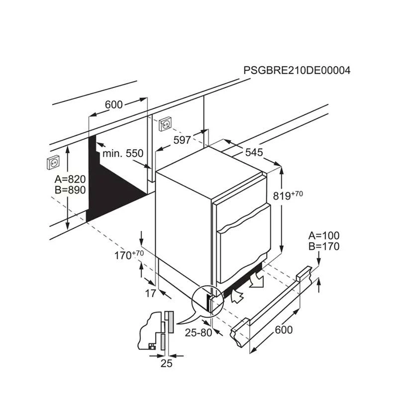 AEG ABE682F1NF Built Under Frost Free Freezer - White 3 AEG ABE682F1NF Built Under Frost Free Freezer - White - Image 3