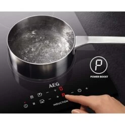 AEG IPE84531FB 80cm Induction Hob - Black -Home Kitchen aeg ipe84531fb power boost feature touch function close up view