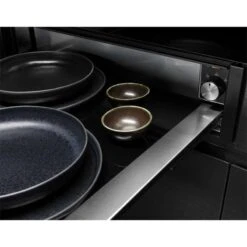 AEG KDK912924M 29cm Warming Drawer - Black -Home Kitchen aeg kdk912924m bowls plates on base side view