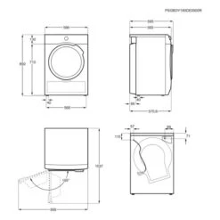 AEG T6DBG720N Free Standing 7kg Tumble Dryer - White -Home Kitchen aeg t6dbg720n installation dimensions