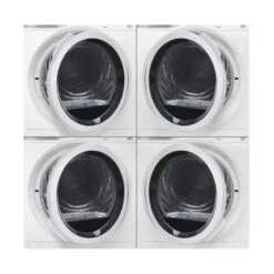 AEG T6DBG720N Free Standing 7kg Tumble Dryer - White -Home Kitchen aeg t6dbg720n stacked dryers open doors inner basin front view