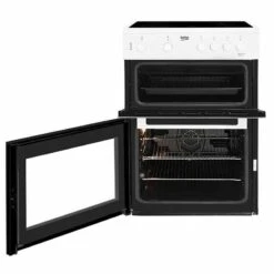 Beko KDC611W 60cm Electric Double Oven Ceramic Cooker - White -Home Kitchen b e beko kdc611w 2