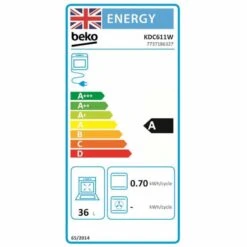 Beko KDC611W 60cm Electric Double Oven Ceramic Cooker - White -Home Kitchen b e beko kdc611w energy label 2