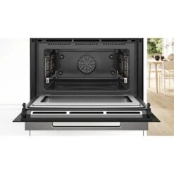Bosch CMG778NB1 Series 8 Built-In Compact Oven With Microwave Function & Home Connect - Black -Home Kitchen b o bosch cmg778nb1series 8 compact oven microwave inside view
