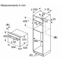 Bosch Series 8 CEG732XB1B Built In Compact Microwave & Grill - Black -Home Kitchen b o bosch series 8 ceg732xb1b dimensions