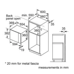 Bosch Series 4 BFL553MB0B Built-In Microwave - Black Glass -Home Kitchen b o bosch bfl553mb0b 3