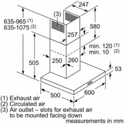 Bosch Series 4 DWB66DM50B 60cm Chimney Cooker Hood - Brushed Steel -Home Kitchen b o bosch dwb66dm50b dims