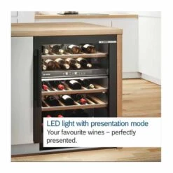 Bosch Series 6 KUW20VHF0G Built-Under 80x30cm Wine Cooler - Black -Home Kitchen b o bosch kuw20vhf0g 4