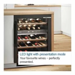 Bosch Series 6 KUW21AHG0G Built-Under 60cm Wine Cooler - Black -Home Kitchen b o bosch kuw21ahg0g 5