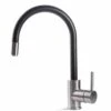 Prima+ Tiber Single Lever Mixer Kitchen Tap With Pull Out - Black/Stainless Steel - BPR550