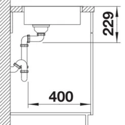 Blanco ANDANO 180-IF 1 Bowl Stainless Steel Kitchen Sink With Manual InFino Drain System - Satin Polish - 522951 -Home Kitchen blanco andano 522951 dimensions 1 1