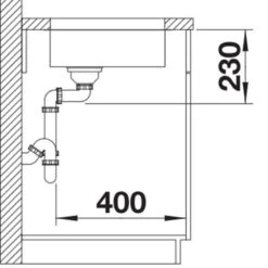 Blanco ANDANO 180-U 1 Bowl Stainless Steel Kitchen Sink With Manual InFino Drain System - Satin Polish - 522952 -Home Kitchen blanco andano 522952 dimensions 1 1